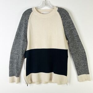 DEREK LAM Colorblock Retro Modern Minimalist Cashmere Pullover‎ Sweater MEDIUM